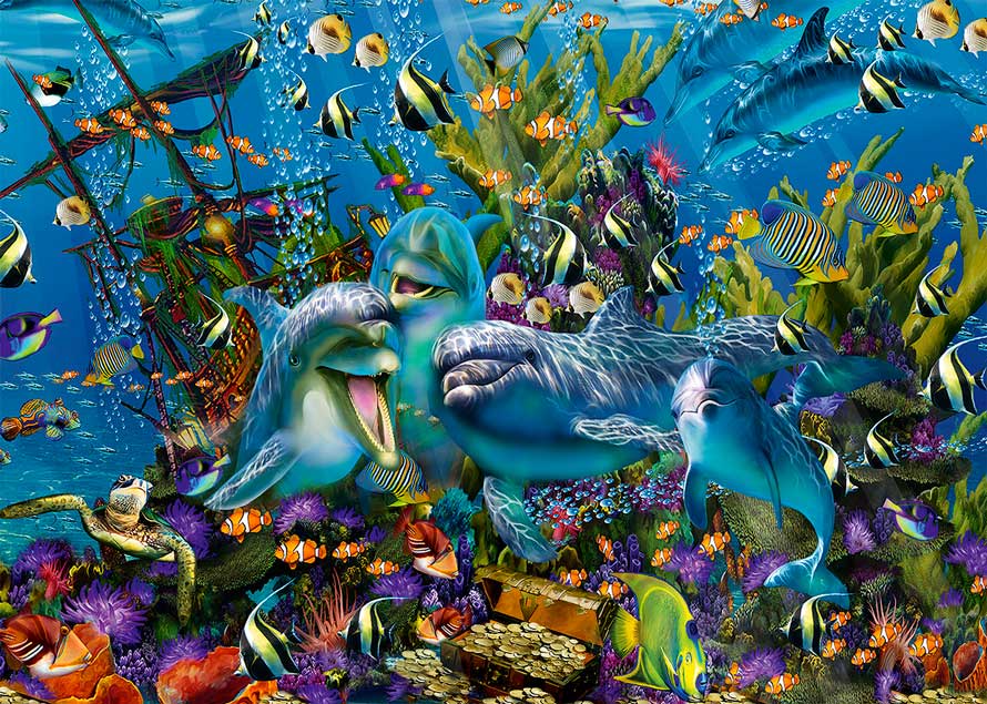 Puzzle Alipson Navio do Tesouro dos Golfinhos de 1000 Peças