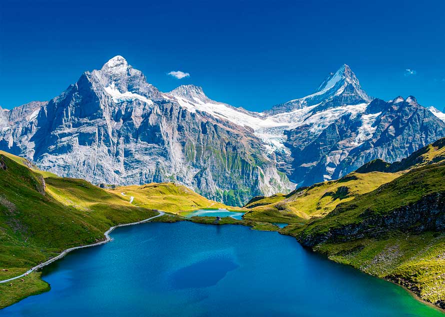 Puzzle Alipson Lago de Bachalp, Alpes de 1000 Peças