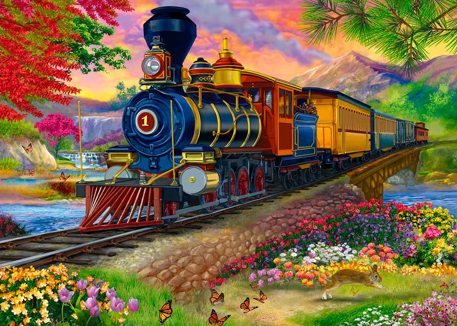 Puzzle Alipson Paisagem com Locomotiva de 500 Peças