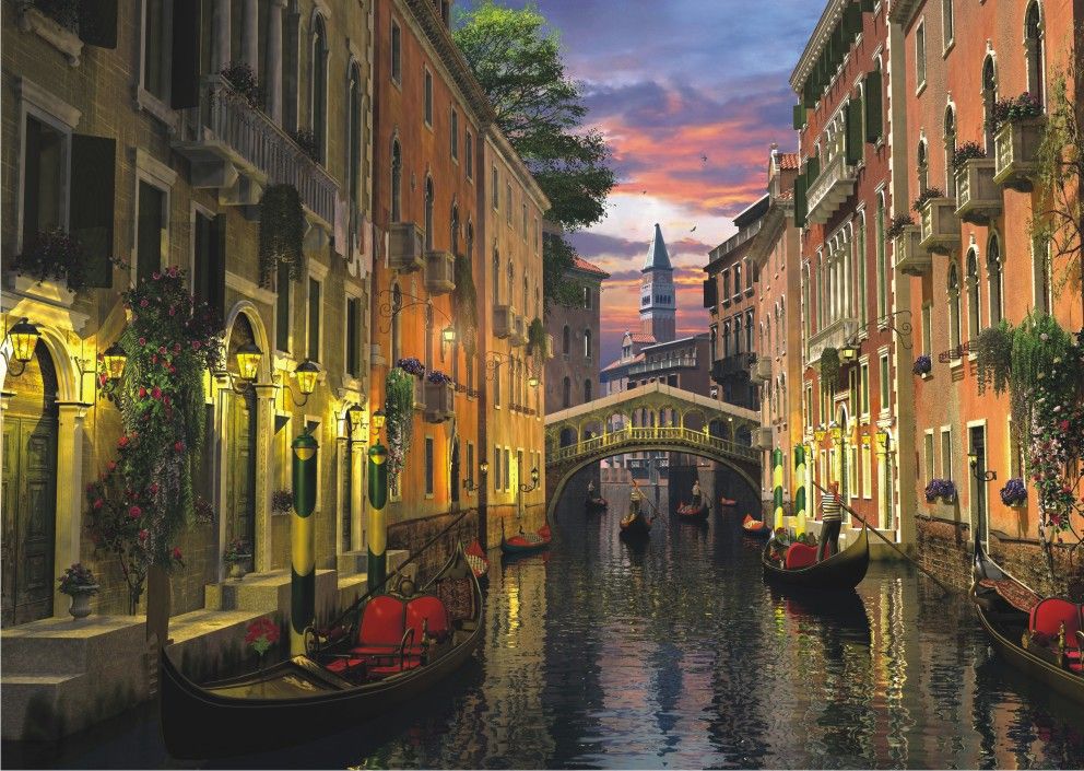 Puzzle Anatolian Sunset no Canal de Veneza 3000 Peças