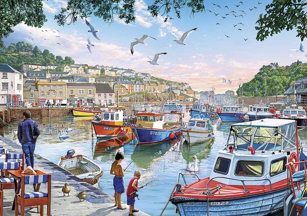 Puzzle Art Puzzle Pequenos Pescadores no Porto de 1000 Peças