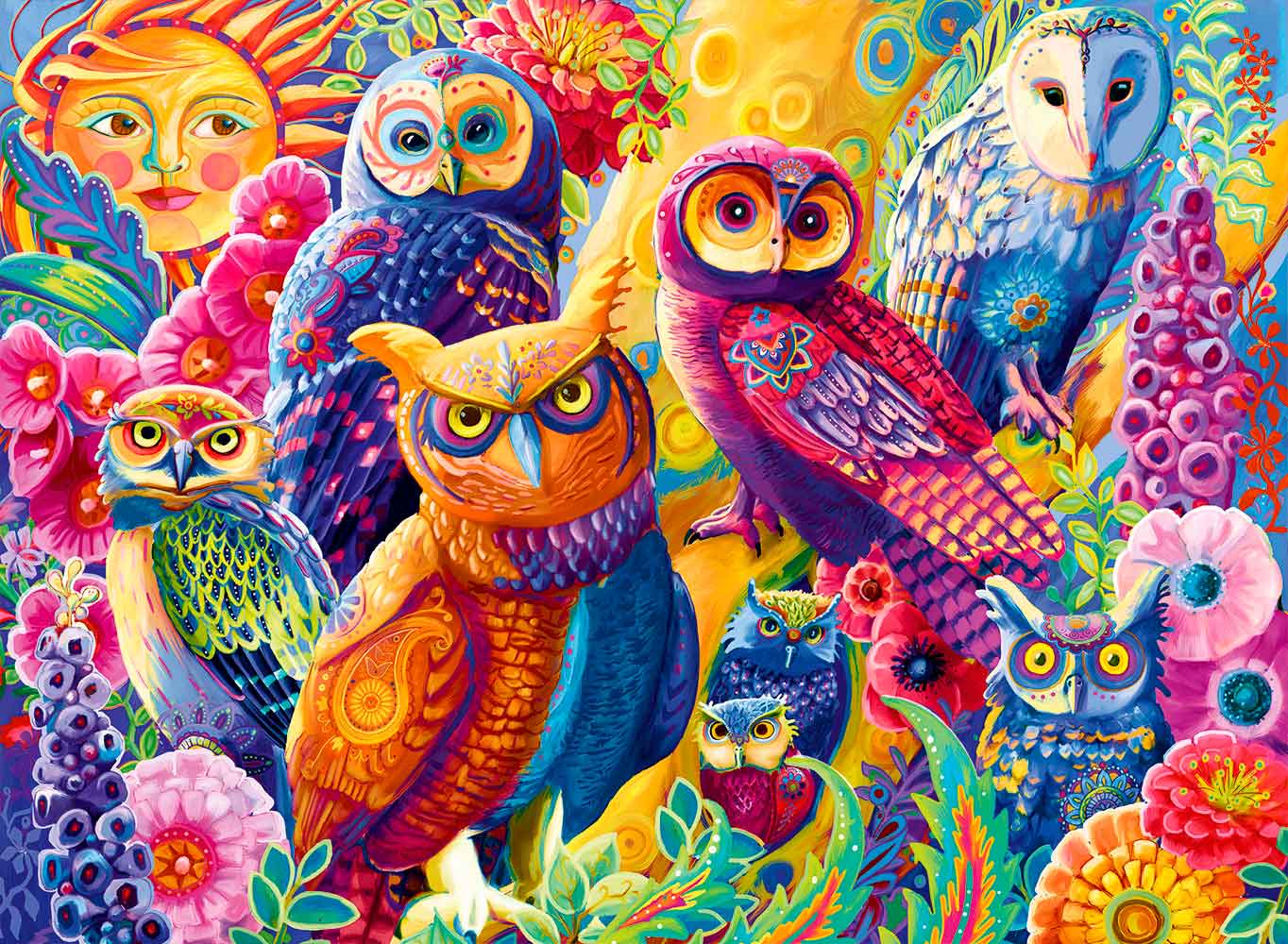 Puzzle Bluebird Corujas Coloridas 4000 Peças