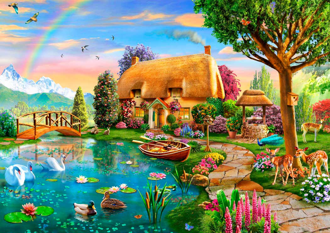 Puzzle Bluebird Cabin by the Lake 2000 peças
