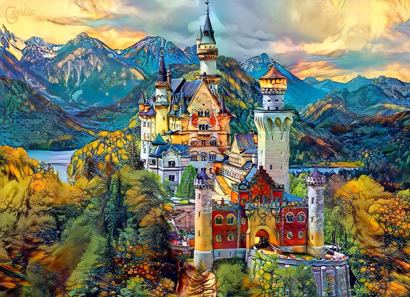 Puzzle Bluebird Castelo de Neuschwanstein de 1000 peças