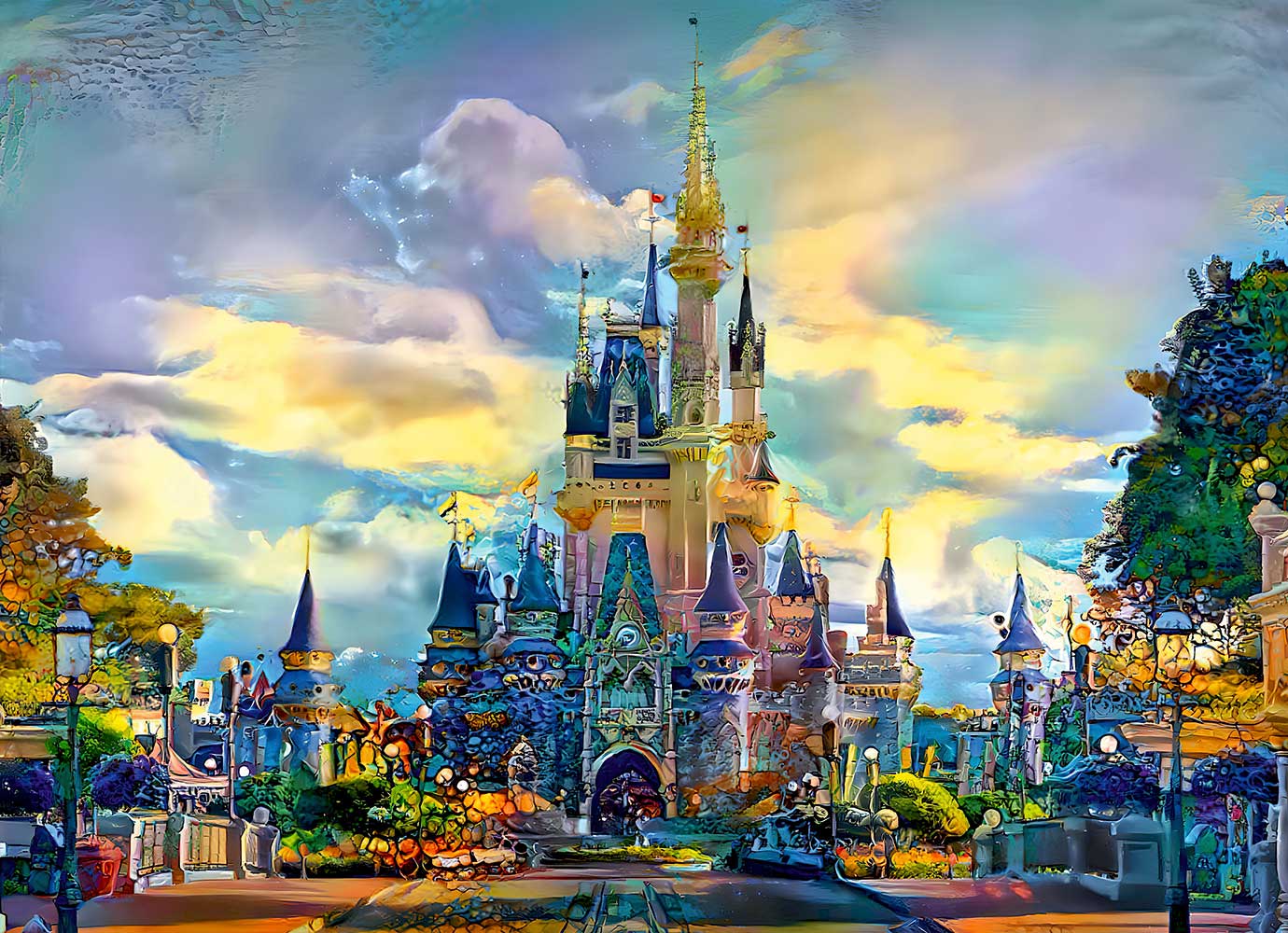 Puzzle Bluebird Castelo Disney World Orlando de 1000 Pçs