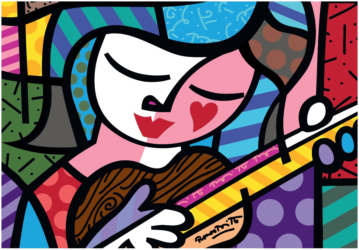 Puzzle Bluebird Girl com guitarra de 1000 peças