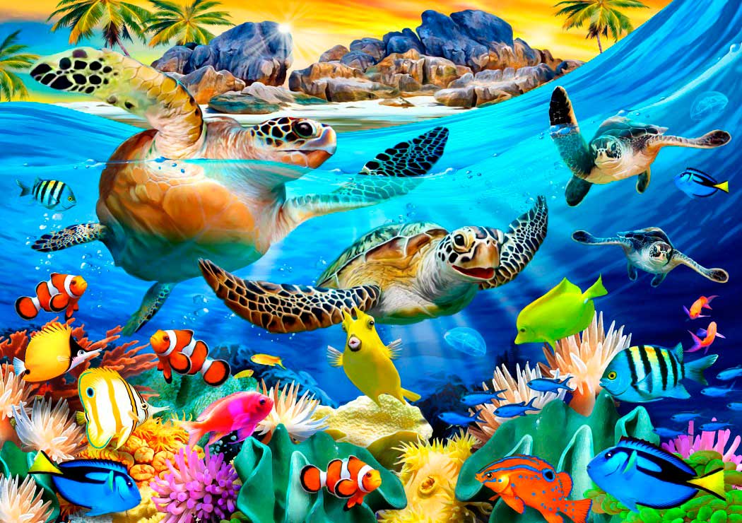 Puzzle Bluebird Praia da Tartaruga de 1000 Peças