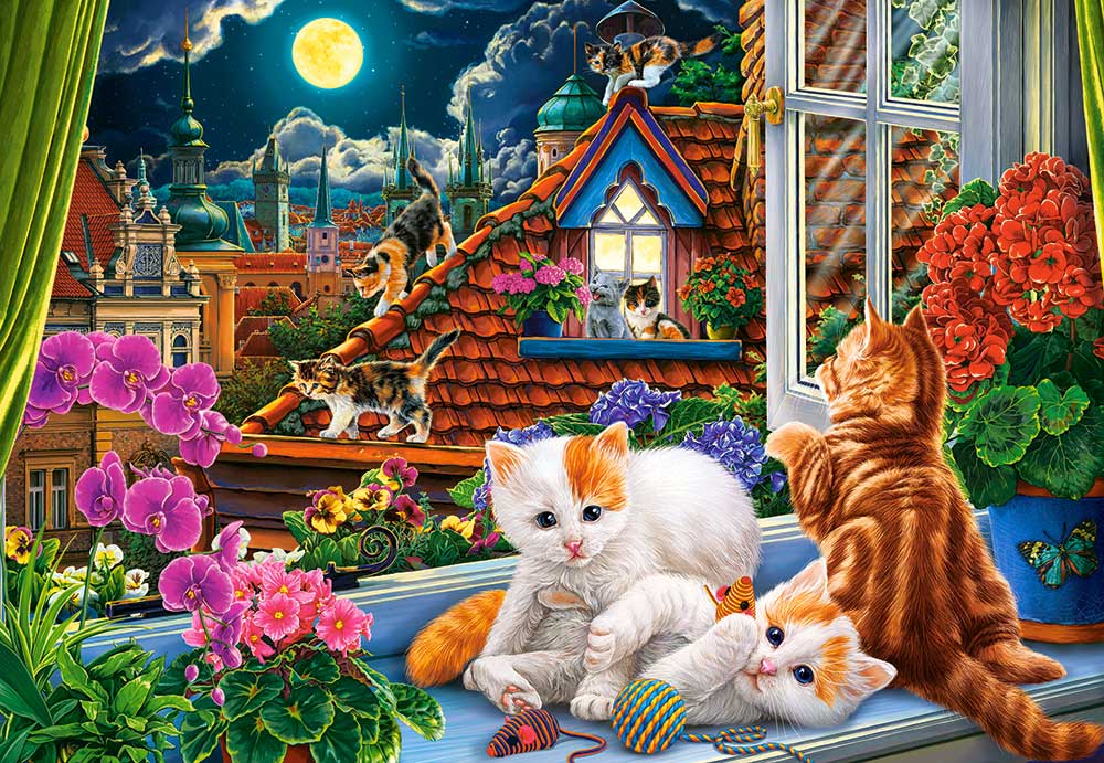 Puzzle Castorland Gatinhos no Telhado 1500 Peças
