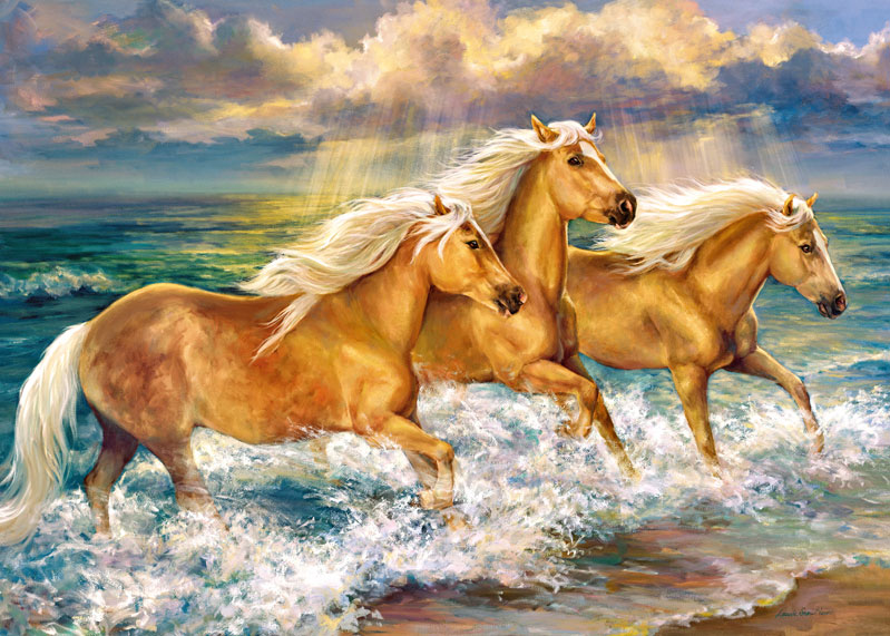 Puzzle Cherry Pazzi Cavalos Fantasia 1000 Peças