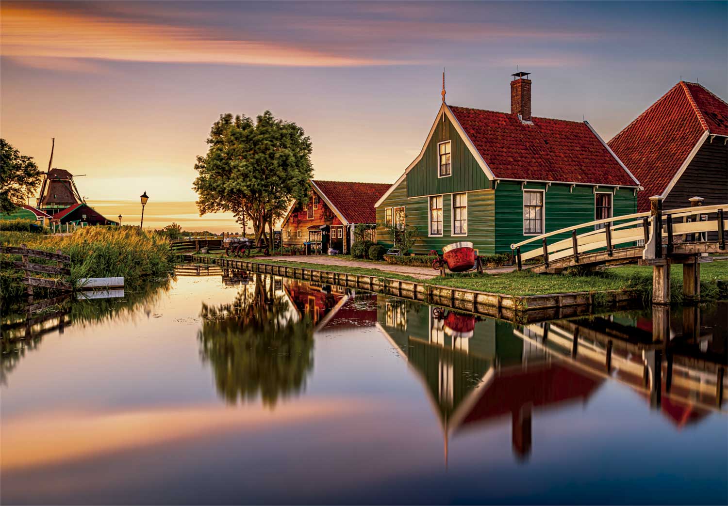 Puzzle Clementoni Casa Verde em Zaanse Schans de 1500 Peças