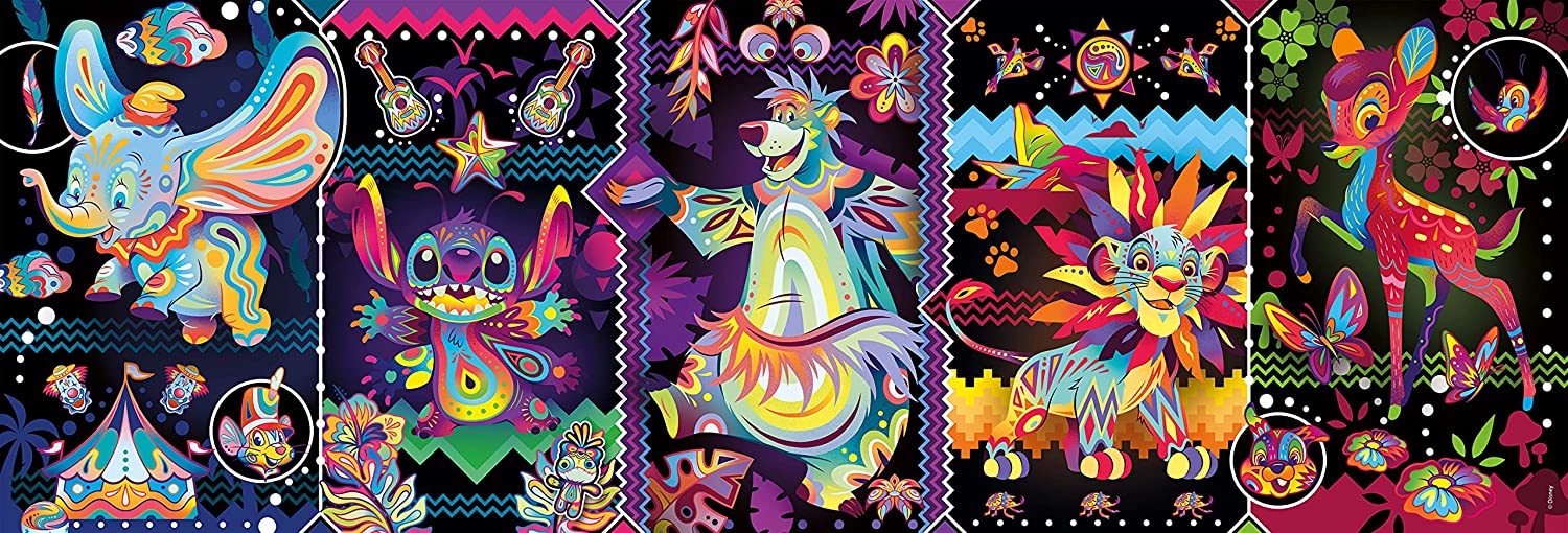 Puzzle Clementoni Panorama Animais Coloridos Disney 1000 Pçs