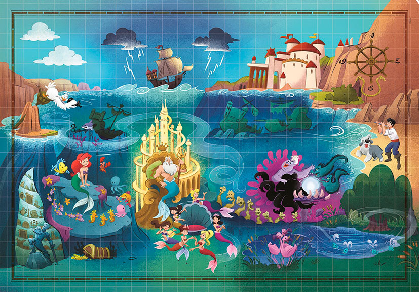 Puzzle Clementoni Story Maps A Pequena Sereia de 1000 Peças