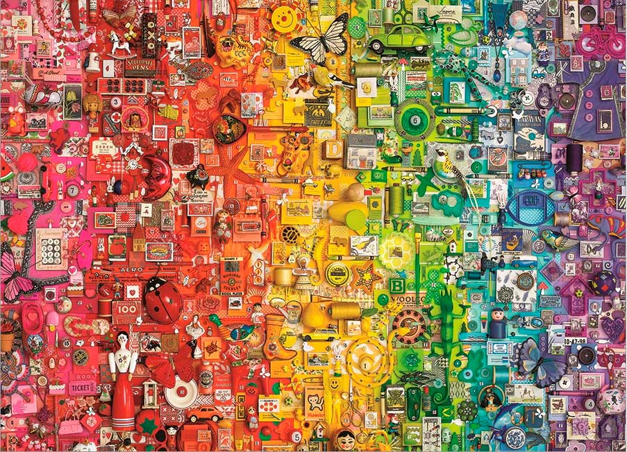 Puzzle colorido arco-íris Cobble Hill 1000 peças