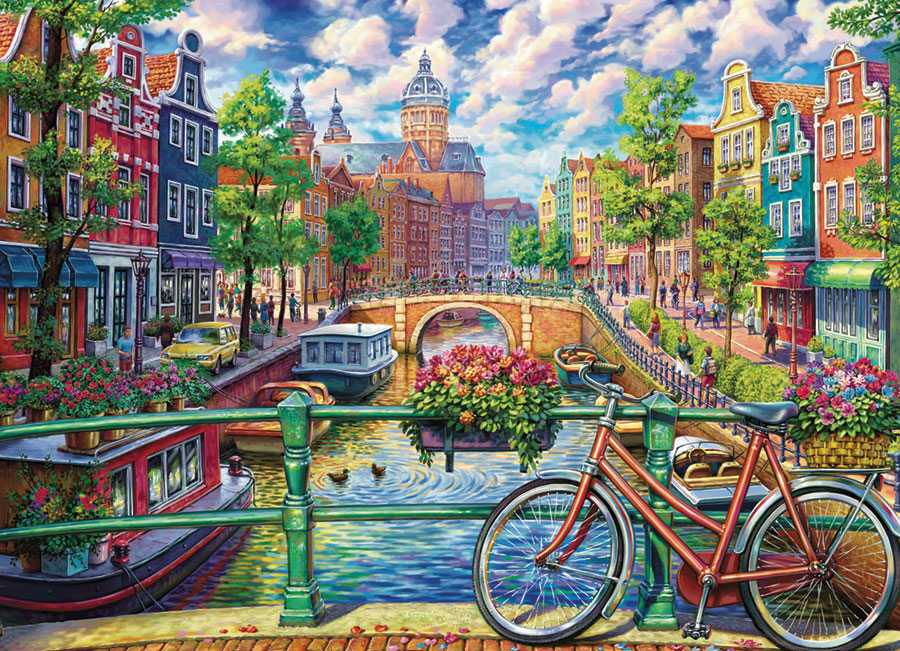 Puzzle Cobble Hill Amsterdam Canal 1000 Peças