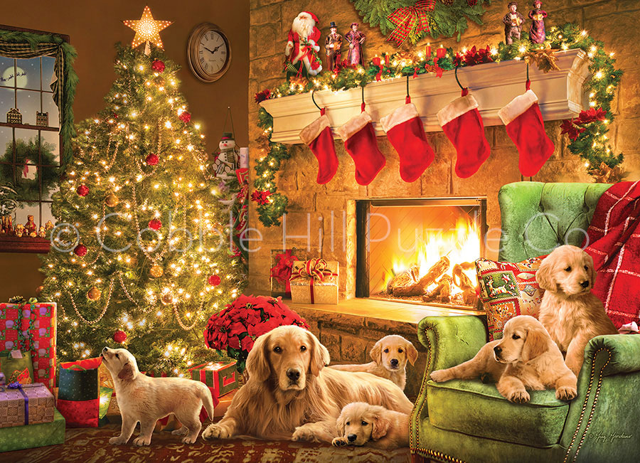 Puzzle de Natal Cobble Hill Lareira 1000 Peças
