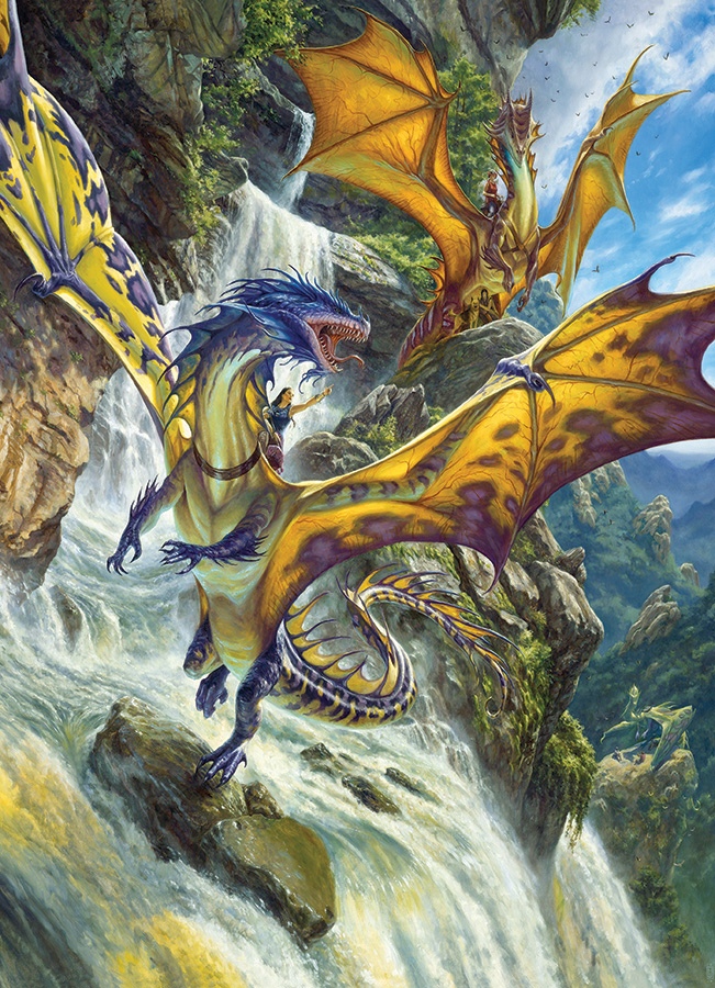 Puzzle Cobble Hill Dragons in the Waterfalls 1000 peças