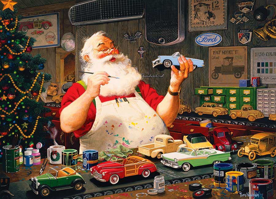Puzzle Cobble Hill Papai Noel Pintura Carros 1000 Peças
