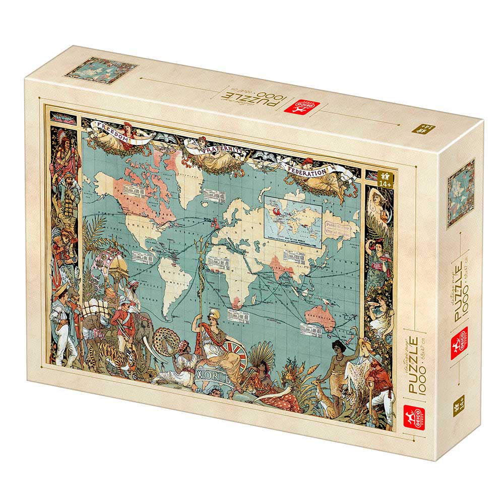 Puzzle Deico Vintage Mapa de 1000 Peças