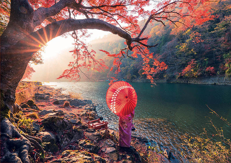 Puzzle Educa Sunrise no rio Katsura, Japão 1000 peças