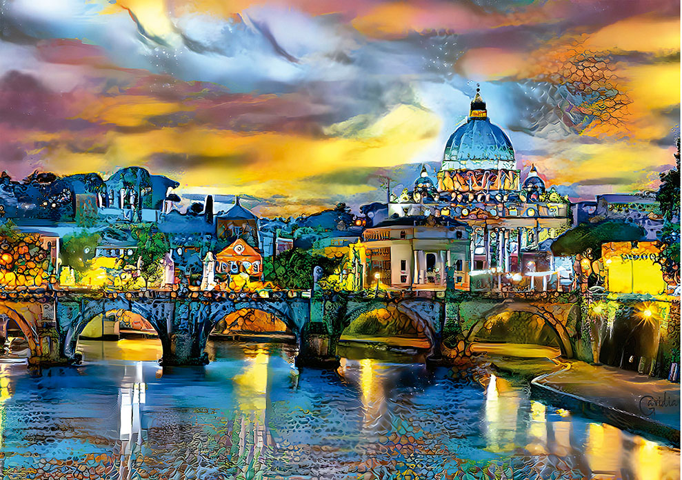 Puzzle Educa Basilica de Säo Pedro e Ponte Santo Angelo de 1500