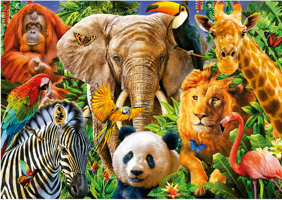 Puzzle Educa Colagem de Animais Selvagens de 500 Peças