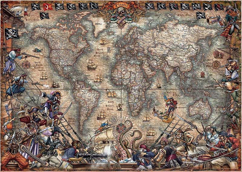 Puzzle Educa Pirates Map 2000 Peças