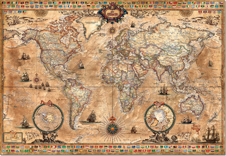 Puzzle Educa mapa do mundo de 1000 peças