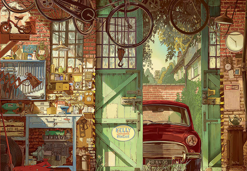 Puzzle Educa Old Garage, A Antiga Garagem de 1500 Peças