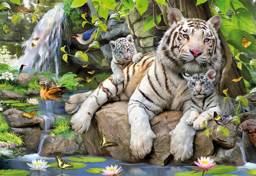 Puzzle Educa Tigres de Bengala Branco 1000 Peças