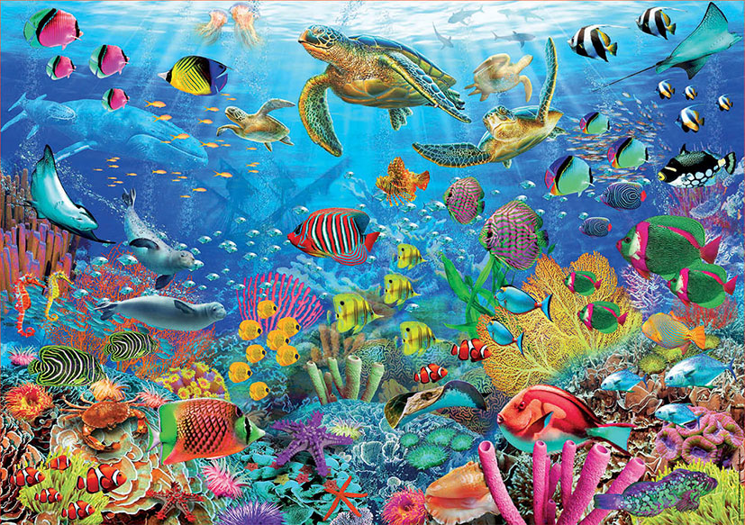 Puzzles educativos tartarugas no paraíso 1000 peças
