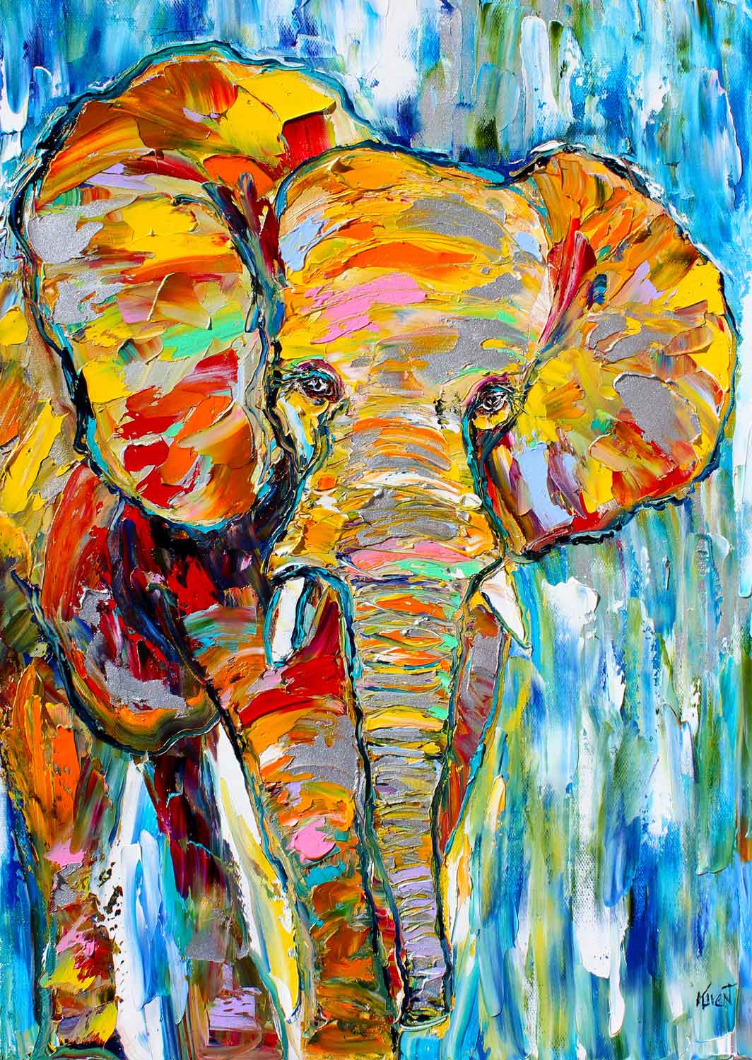 Puzzle Enjoy de elefante colorido 1000 peças