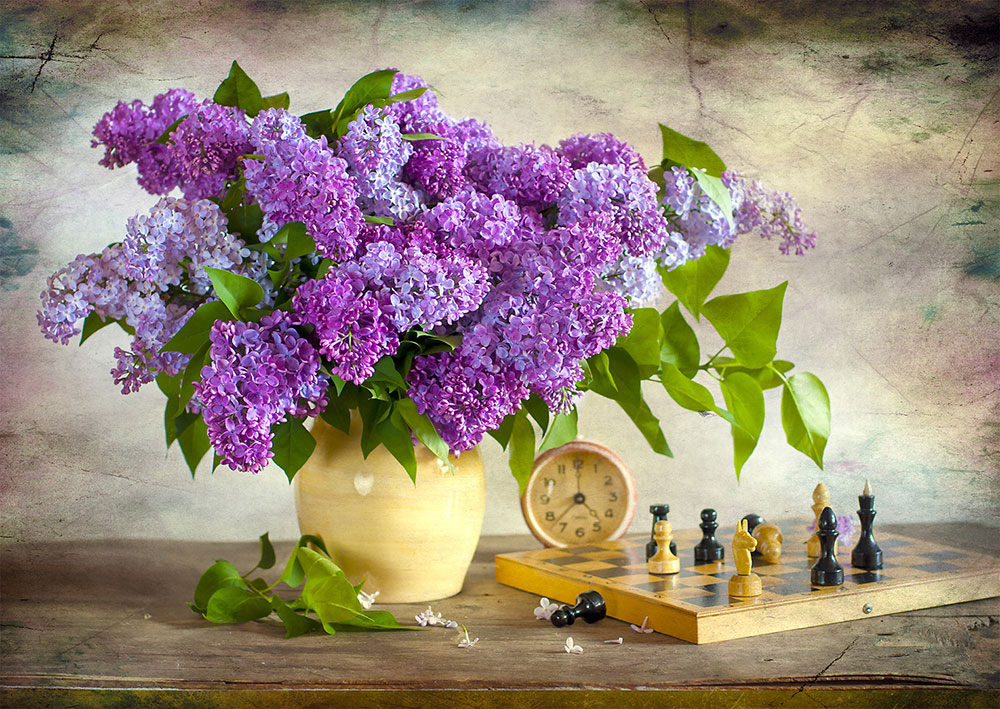 Puzzle Enjoy de Lilas e Xadrez de 1000 Pzs