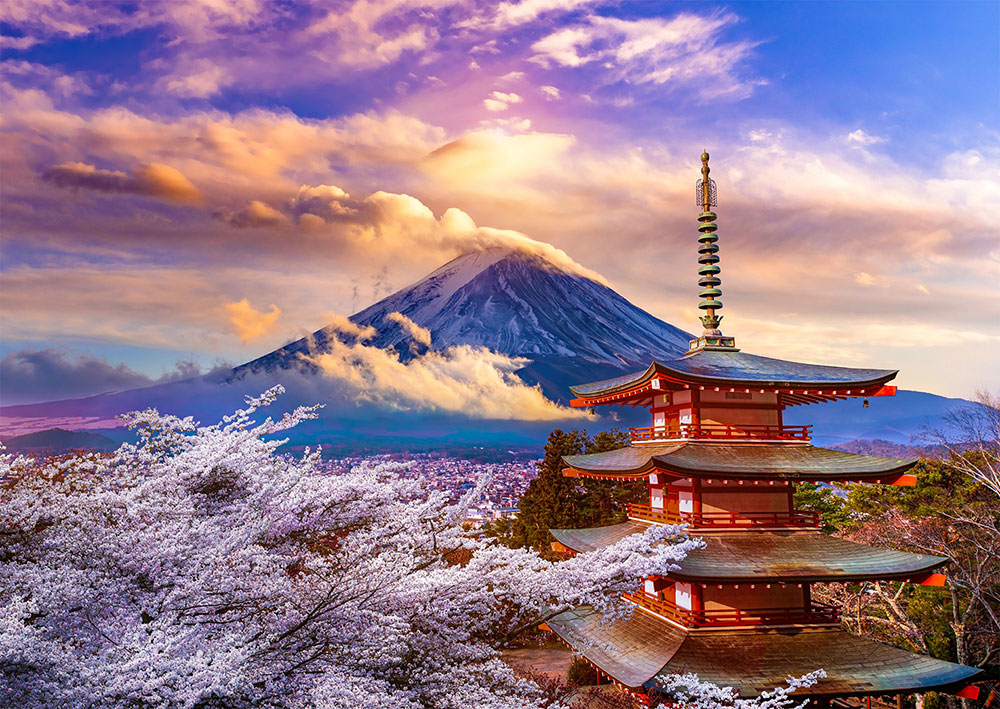 Desfrute da Montanha Fuji em Spring Puzzle, Japão 1000 Pc