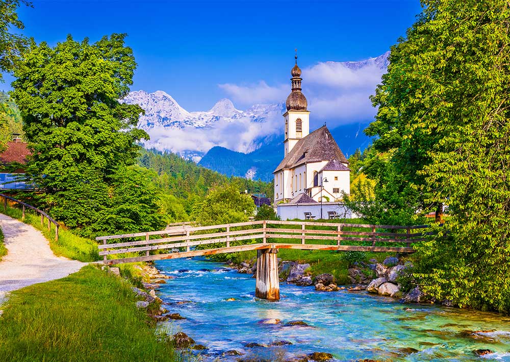 Puzzle Enjoy Little Church em Ramsau, Alemanha 1000 Pcs