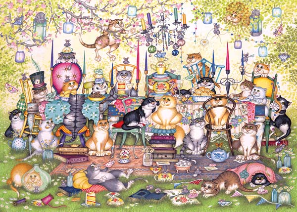 Puzzle Gibsons Cat Tea Party 1000 peças