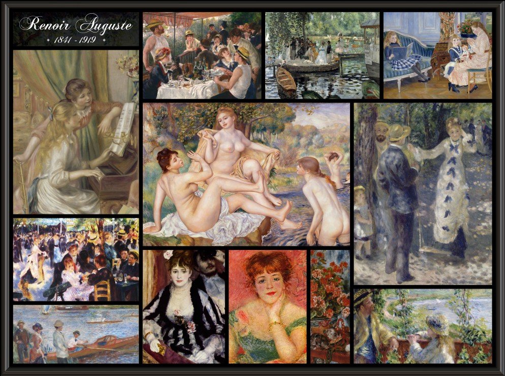 Puzzle Grafika Colagem de Auguste Renoir de 2000 Peças