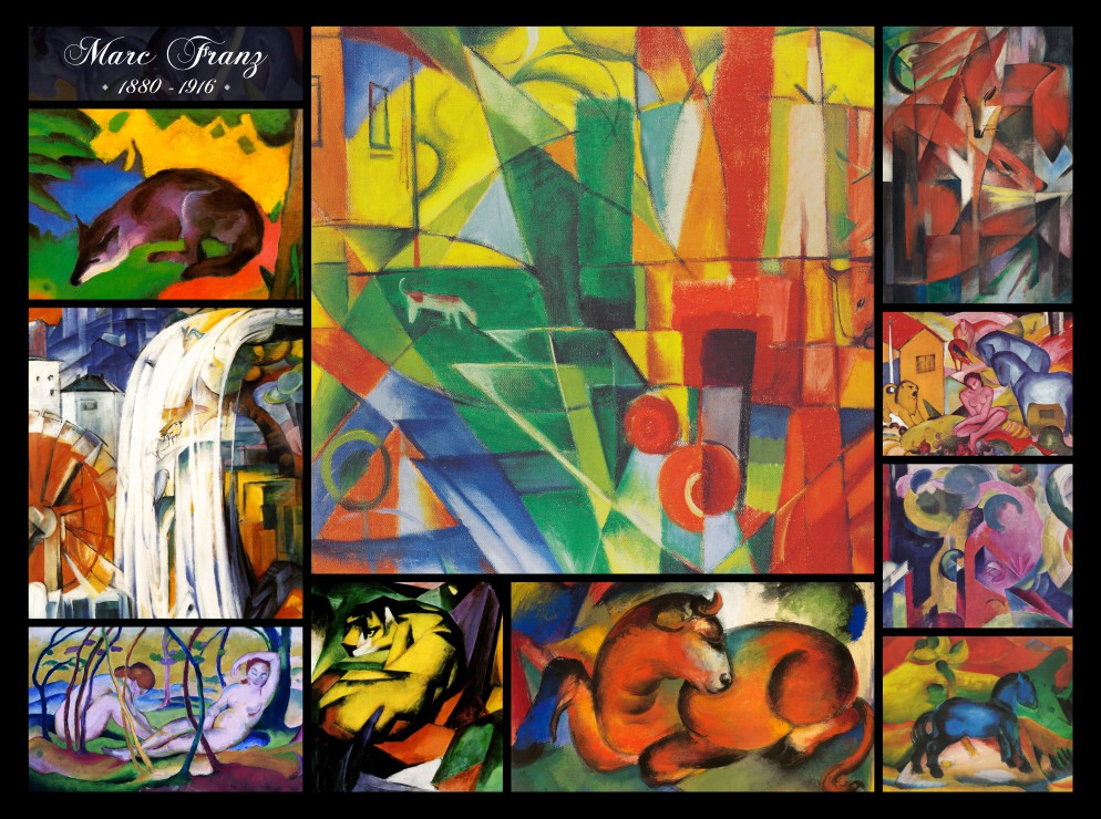 Puzzle Grafika Colagem de Franz Marc de 2000 Peças