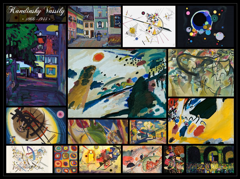 Puzzle Grafika Colagem de Wassily Kandinsky de 2000 Peças