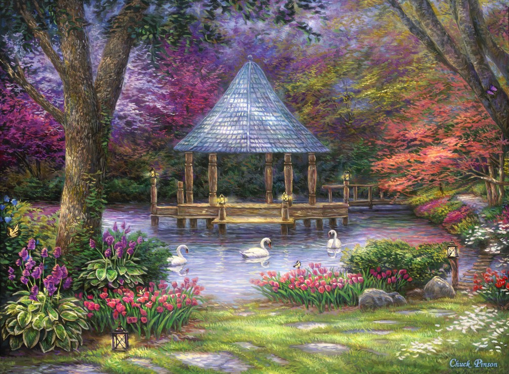 Puzzle Grafika Lago dos Cisnes de 2000 Peças