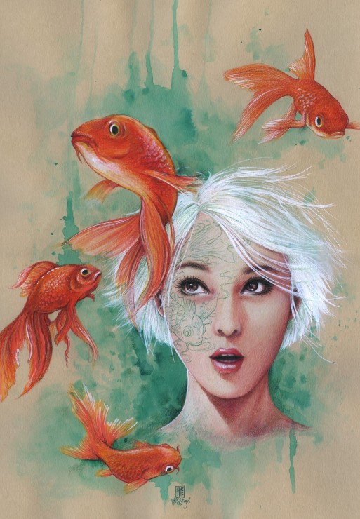Puzzle Grafika A Dama Dos Peixes de 1000 Peças