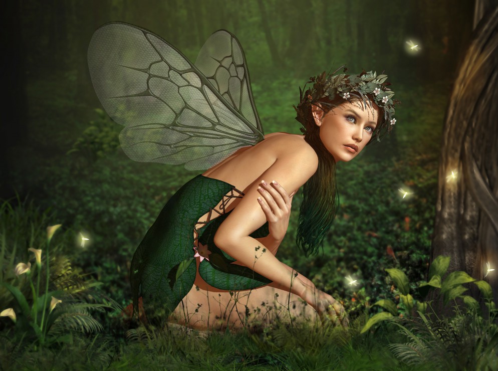 Puzzle Grafika Ninfa na Floresta de 2000 Peças