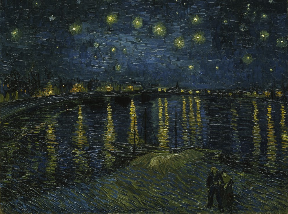 Puzzle Grafika Noite Estrelada sobre o Ródano 2000 Pçs