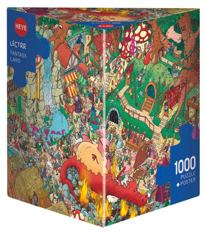 Puzzle Heye Terra da Fantasia Caixa Triângulo de 1000 Pçs