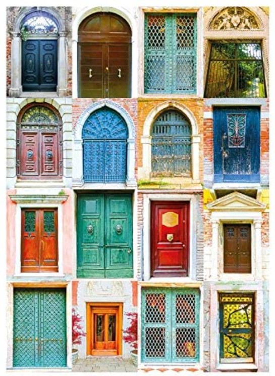 Puzzle Nova Colagem de Portas Venezianas 1000 Peças