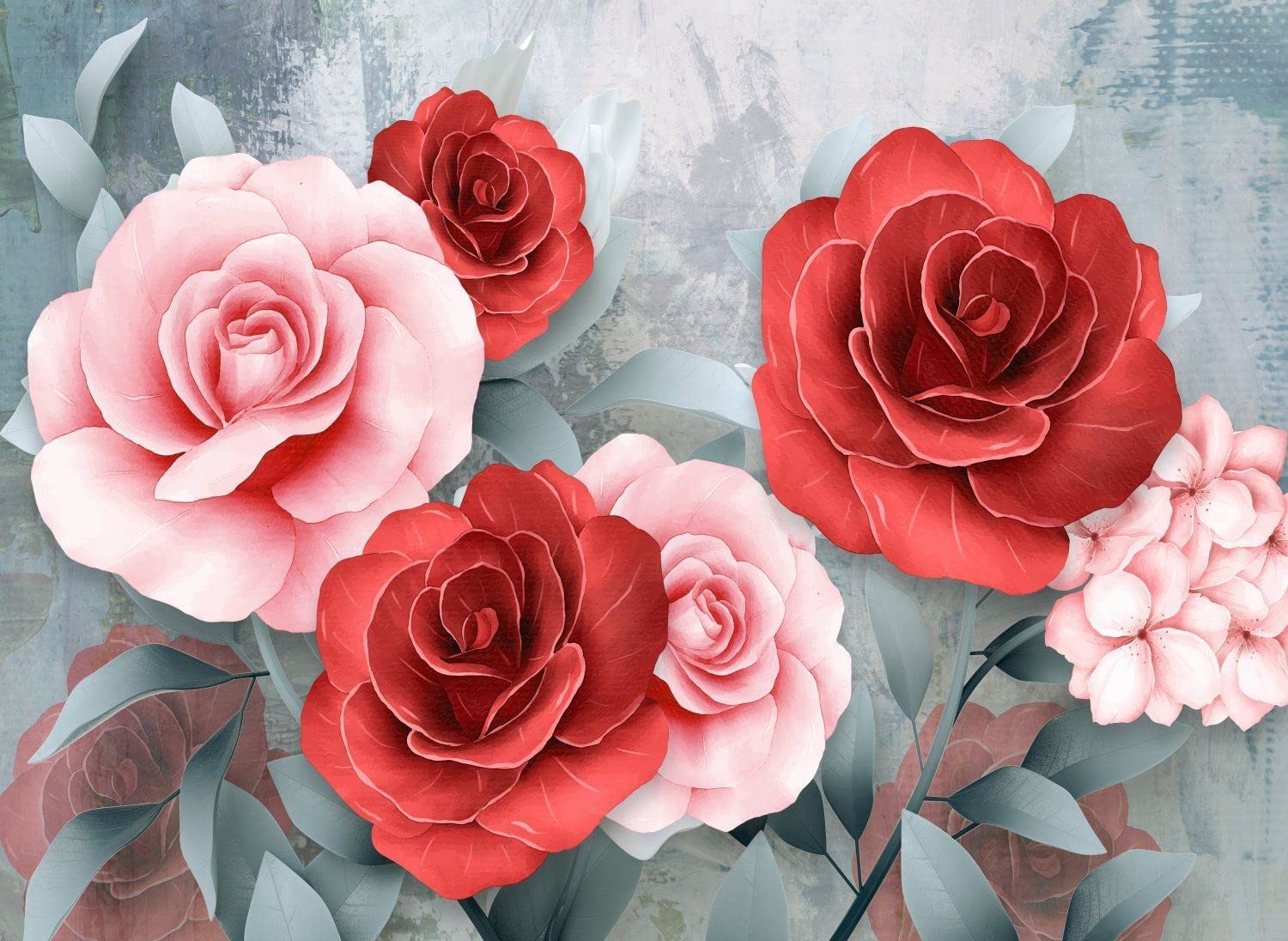 Puzzle Nova Rosas Vermelhas e Rosas 2000 Peças