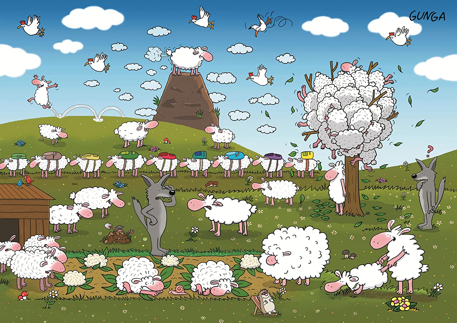 Puzzle Piatnik Sheep in Paradise 1000 peças