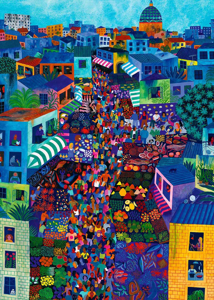 Puzzle Pieces and Peace Mercado Ballaro de 1000 peças