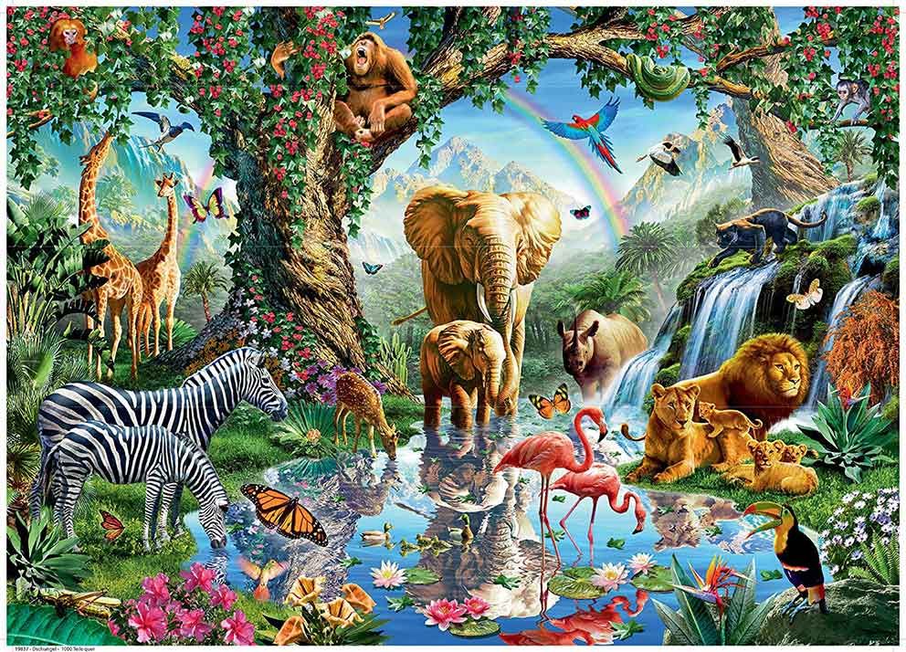 Puzzle Ravensburger Adventures in the Jungle 1000 peças