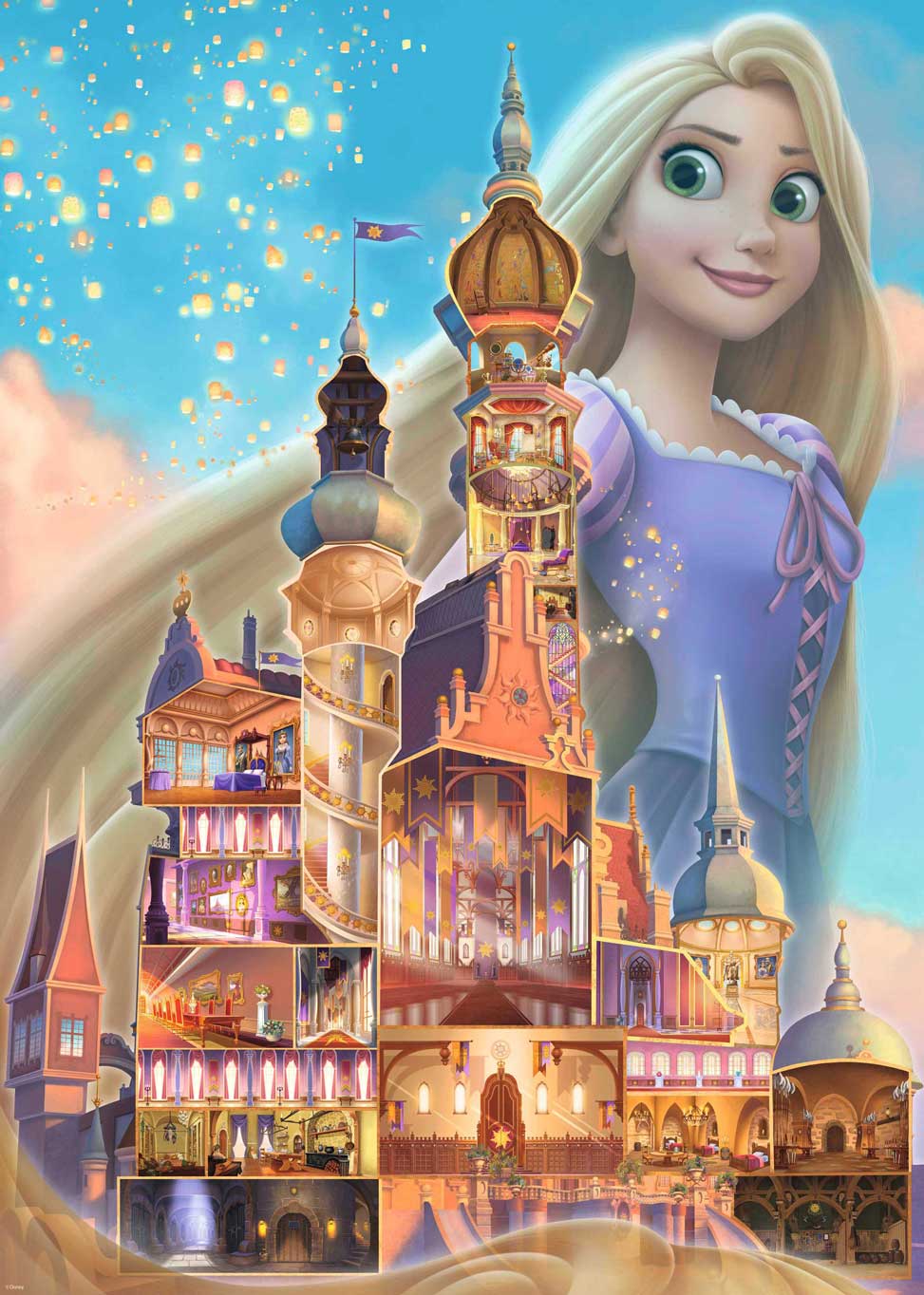 Puzzle Ravensburger Castelos da Disney: Rapunzel de 1000 Pçs