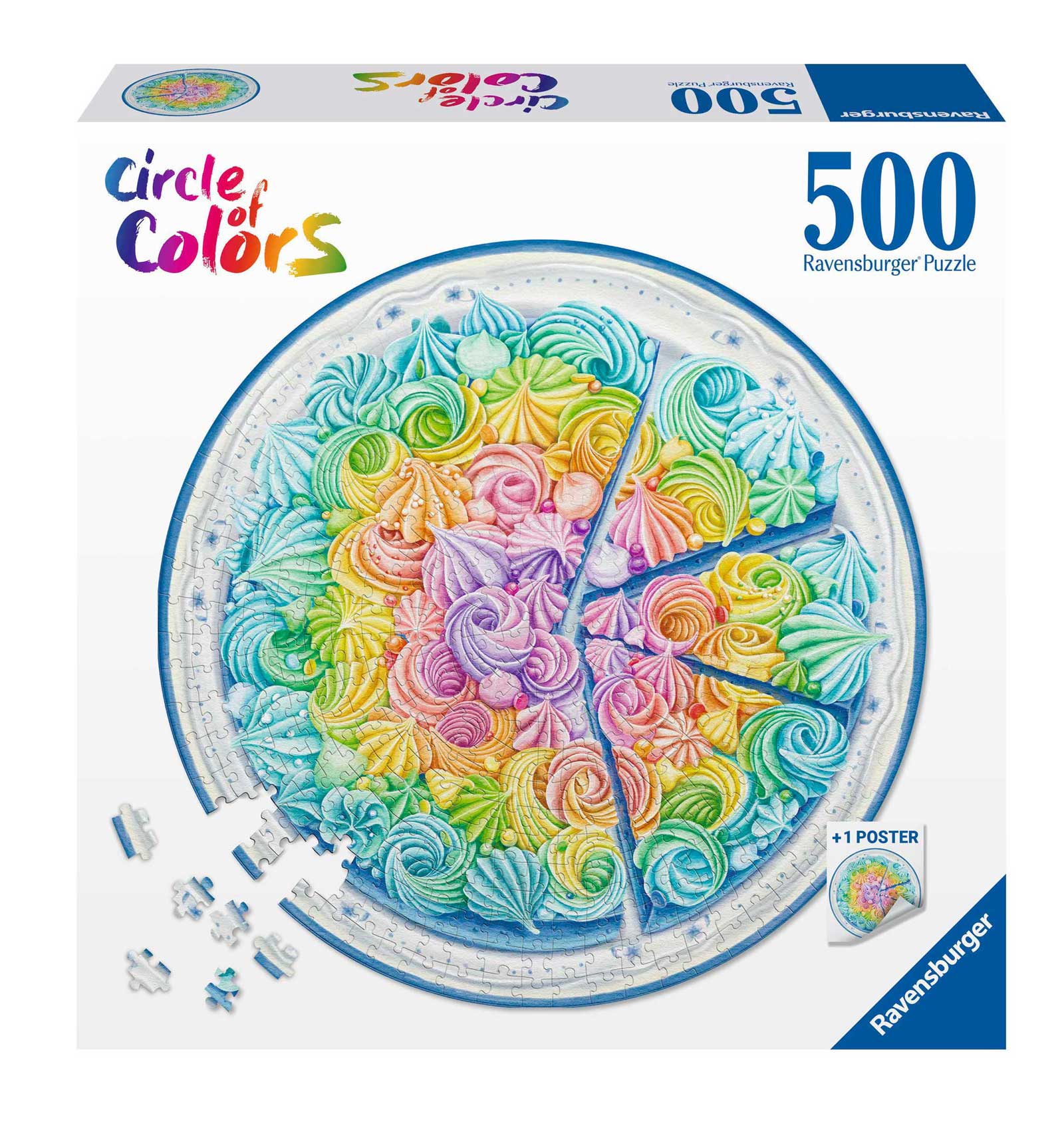Puzzle Ravensburger Circular Rainbow Cake de 500 peças